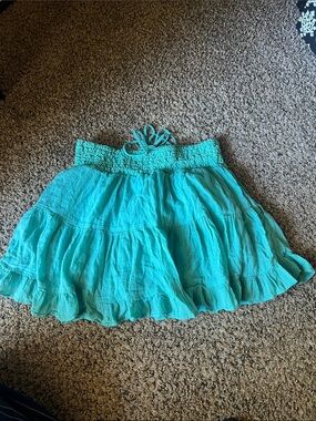 Urban Outfitters Turquoise Tiered Mini Skirt